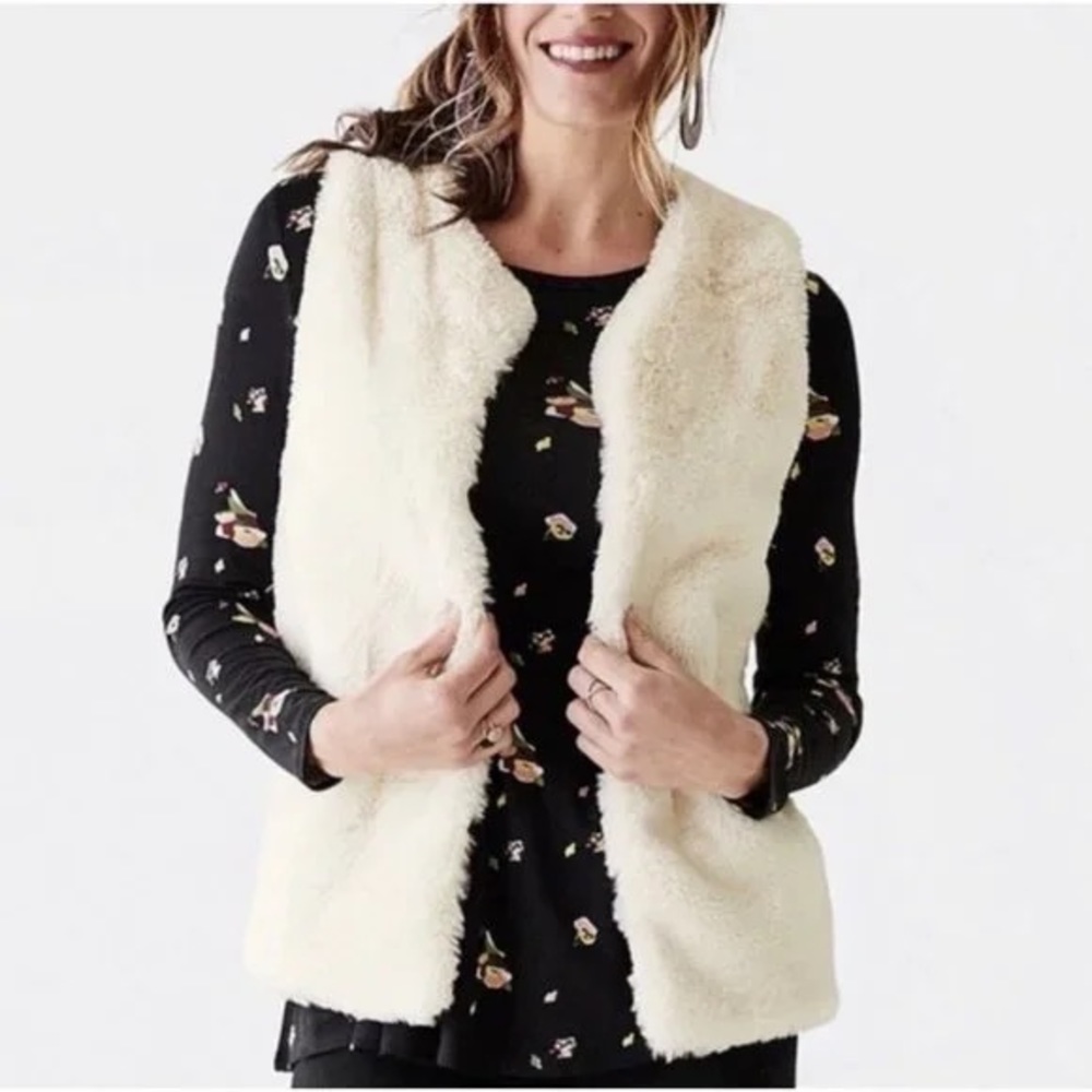 Matilda Jane Snow Way Reversible Faux Fur Vest M